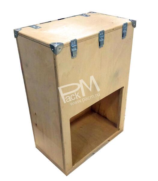 Ящик фанерный с защелками и петлями с ограничителями